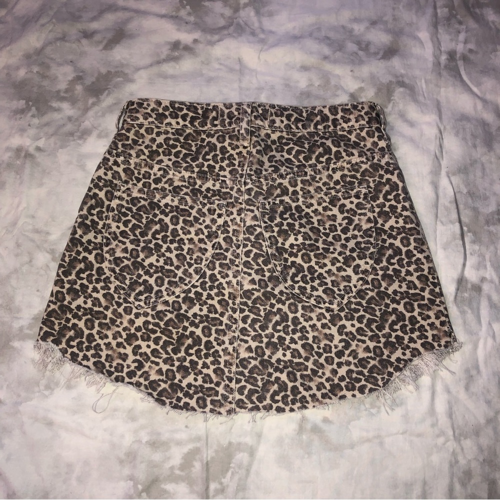 Free People Raw Hem Leopard Printed Mini Skirt - Picture 5 of 5